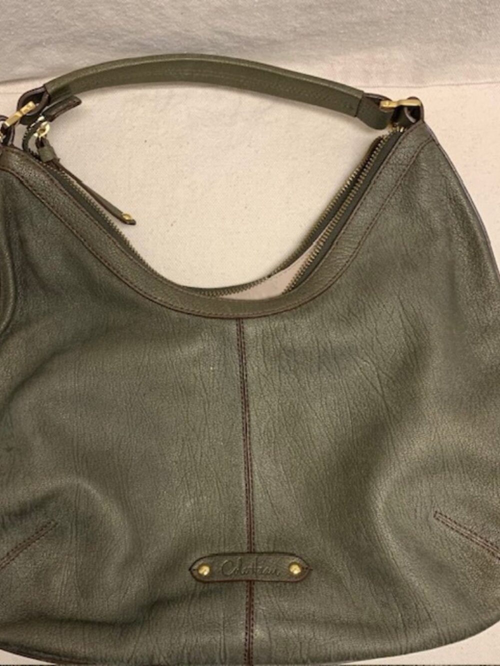 Cole Haan Olive Green Hobo Bag Purse Y2K - Picture 9 of 12